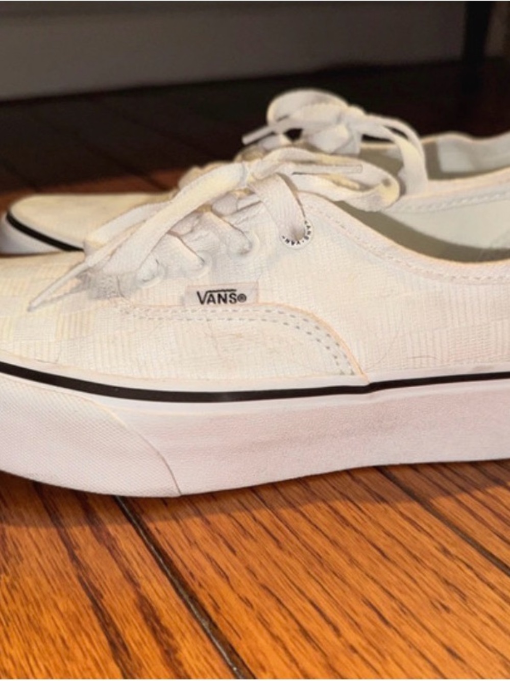 Vans White Platform Canvas Sneakers